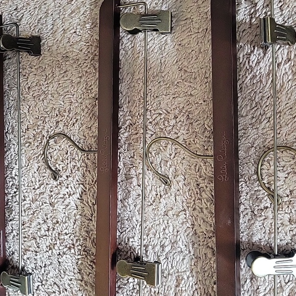 Lilly Pulitzer SET of FIVE (5) Wood/Metal Pants/Strapless Hangers - Picture 3 of 3